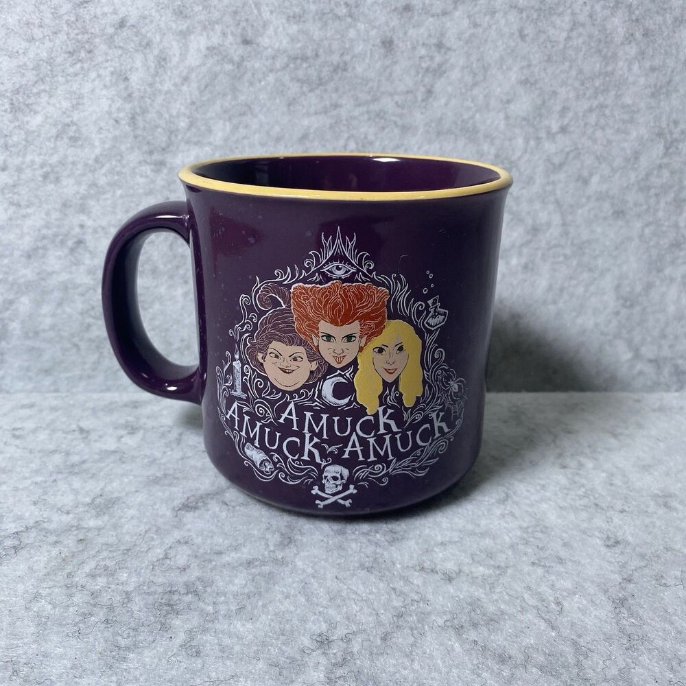 Disney Hocus Pocus Sanderson Sisters "Amuck Amuck Amuck" Purple Ceramic 20oz Mug